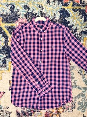 Crown & Ivy Kids Pink & Navy Buffalo Plaid Button Down Shirt
